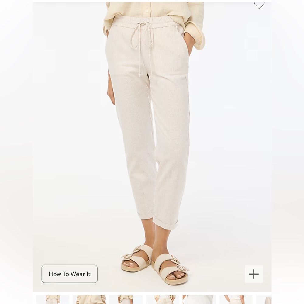 JCREW FACTORY Tall linen-cotton blend drawstring pant
